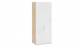 Шкаф для одежды с 2 глухими дверями «Эмбер» Яблоня Беллуно/Белый глянец в Томмоте - tommot.katalogmebeli.com | фото