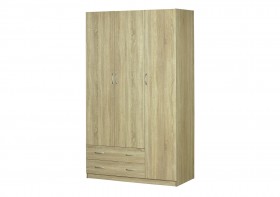 Шкаф для платья и белья 3-х дверный без зеркала Дуб Сонома в Томмоте - tommot.katalogmebeli.com | фото