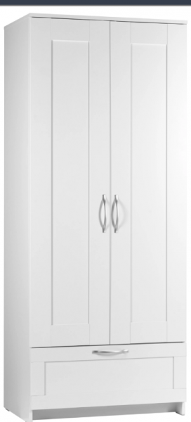 Шкаф двухдверный Сириус с 1 ящиком белый в Томмоте - tommot.katalogmebeli.com | фото