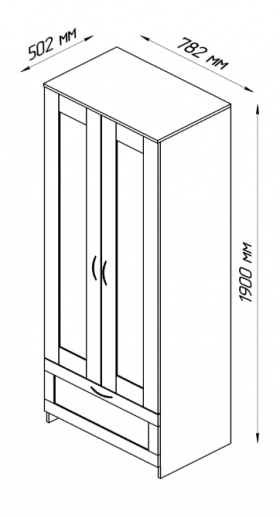 Шкаф двухдверный Сириус с 1 ящиком белый в Томмоте - tommot.katalogmebeli.com | фото 2