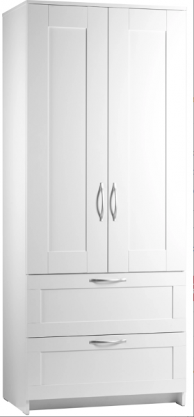 Шкаф двухдверный Сириус с 2 ящиками белый в Томмоте - tommot.katalogmebeli.com | фото