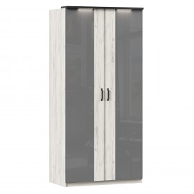 Техно ЛД 678.130.000.007 Шкаф 2-хстворчатый с комбинированными дверями (Дуб Крафт белый/Серый шифер) в Томмоте - tommot.katalogmebeli.com | фото