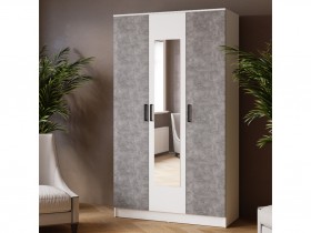 Шкаф комбинированный Ларс (1,2) с зеркалом белый/ателье светлое в Томмоте - tommot.katalogmebeli.com | фото 3