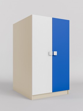 Шкаф под кровать второго яруса Скай (Синий/Белый/корпус Клен) в Томмоте - tommot.katalogmebeli.com | фото