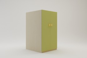 Шкаф под кровать второго яруса Смайли (Зеленый/корпус Клен) в Томмоте - tommot.katalogmebeli.com | фото