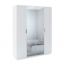Шкаф с зер. 4 двери М22 Спальня Тиффани (белый текстурный) в Томмоте - tommot.katalogmebeli.com | фото
