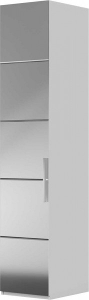 Шкаф ШР-1 зеркало, левый, Вива (Белый/Белый глянец/Платина) в Томмоте - tommot.katalogmebeli.com | фото
