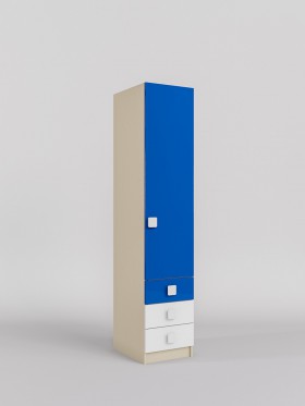 Шкаф угловой (секция с ящиками) Скай люкс (Синий/Белый/корпус Клен) в Томмоте - tommot.katalogmebeli.com | фото