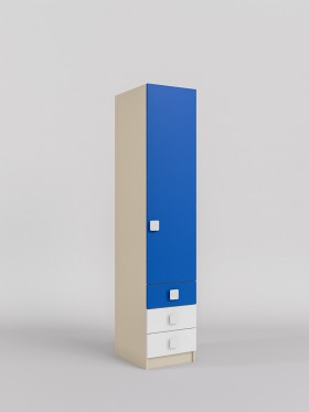 Шкаф угловой (секция с ящиками) Скай (Синий/Белый/корпус Клен) в Томмоте - tommot.katalogmebeli.com | фото
