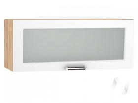 Шкаф верхний со стеклом Прага ШВГС 800 (Белое дерево/корпус дуб крафт золотой) в Томмоте - tommot.katalogmebeli.com | фото