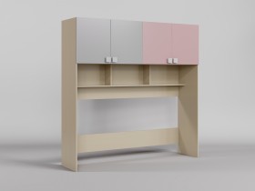 Система хранения над кроватью Грэйси (Розовый/Серый/корпус Клен) в Томмоте - tommot.katalogmebeli.com | фото