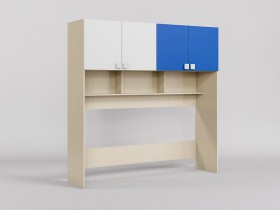 Система хранения над кроватью Скай (Синий/Белый/корпус Клен) в Томмоте - tommot.katalogmebeli.com | фото