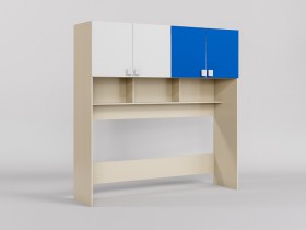 Система хранения над кроватью Скай люкс (Синий/Белый/корпус Клен) в Томмоте - tommot.katalogmebeli.com | фото