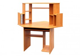 Угловой компьютерный стол (Вишня Оксфорд) в Томмоте - tommot.katalogmebeli.com | фото