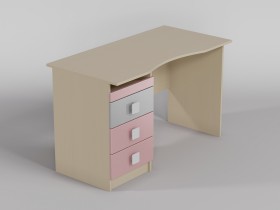Стол (столешница с выемкой) Грэйси (Розовый/Серый/корпус Клен) в Томмоте - tommot.katalogmebeli.com | фото