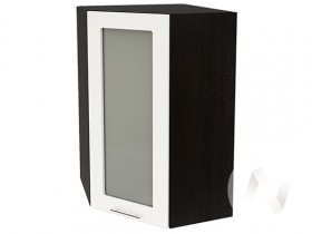 Угловой шкаф со стеклом Валерия-М ШВУС-599 (Белый глянец/Венге/верхний/высокий) в Томмоте - tommot.katalogmebeli.com | фото